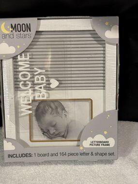 Moons & Stars Baby Or 1st Birthday Letter board/Pic Frame NWT